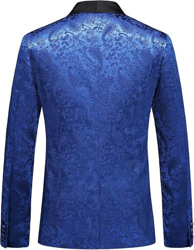 MOGU Mens 3 Piece Tuxedo Slim Fit Jacquard Floral Vintage Groomsmen Wedding Prom Suit in Saudi Arabia