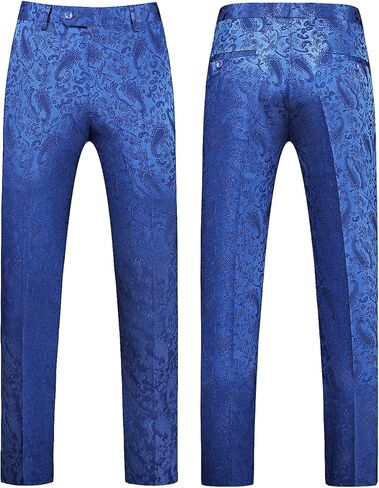 MOGU Mens 3 Piece Tuxedo Slim Fit Jacquard Floral Vintage Groomsmen Wedding Prom Suit in Saudi Arabia
