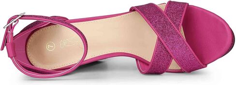 Perphy Glitter Platform Heel Crisscross Strap Chunky Heels Sandals for Women in Saudi Arabia