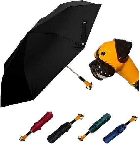 Handpainted Artisan Foldable Umbrella – Animal Lovers – Traditional Enamel Figurine – Fashion Umbrella – Unique Gift Idea – Compact & Windproof – Advanced UV Protection in Saudi Arabia