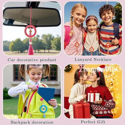 Framendino، 16 حزمة سيليكون قابلة للخرز على شكل O حلقات دائرية إطار خرز 65 مم حلقة خرز دائرية وصلة دائرية موصلات الخرز البؤري قلادة سحر DIY سلسلة مفاتيح وسوار صنع المجوهرات in Kuwait