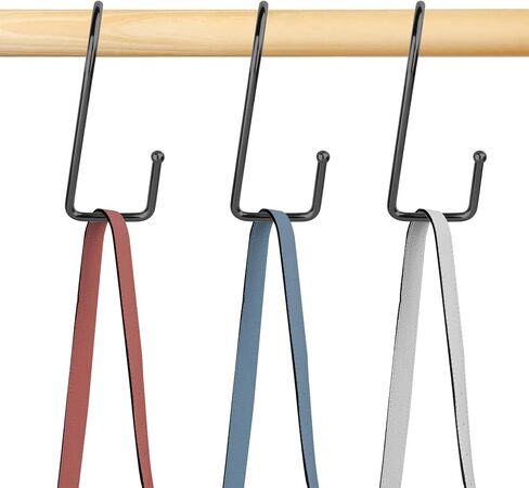 6 Pack Purse Hanger for Closet, 12 Storage Capacity Rotatable Purse Hooks, Hanging Backpack Bag Holder, Closet Organizers and Storage, Silver in Saudi Arabia