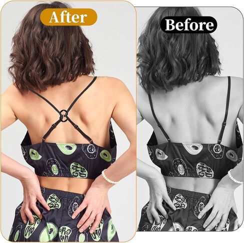 12 PCS مقاطع حزام حمالة صدرية لأحواض الأشرطة المضادة للانزلاق Racerback أحزمة إخفاء قابلة للتعديل للظهر ، خطافات متعددة الطراز للنساء in Kuwait
