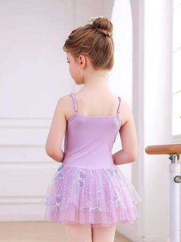 Ballet Leotards for Girls Camisole Tutu Skirt with Butterfly Pattern in Kuwait