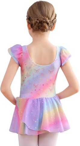 ثياب باليه للبنات للأطفال الفتيات الكلاسيكية الكشكش الأكمام توتو Kirted Leotard Toddler/Little Kid/Big Kid in Kuwait