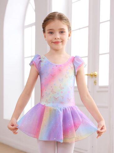 ثياب باليه للبنات للأطفال الفتيات الكلاسيكية الكشكش الأكمام توتو Kirted Leotard Toddler/Little Kid/Big Kid in Kuwait