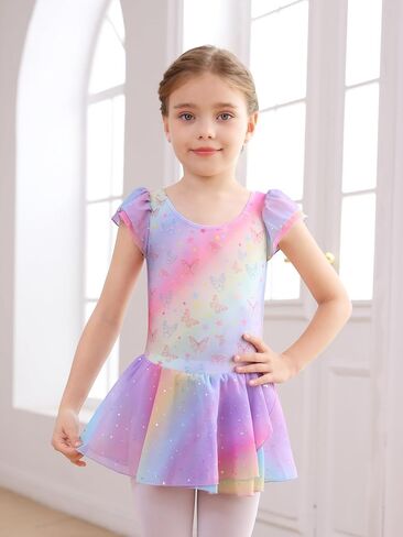 ثياب باليه للبنات للأطفال الفتيات الكلاسيكية الكشكش الأكمام توتو Kirted Leotard Toddler/Little Kid/Big Kid in Kuwait