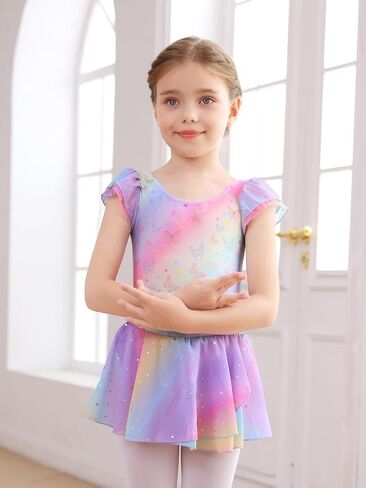 ثياب باليه للبنات للأطفال الفتيات الكلاسيكية الكشكش الأكمام توتو Kirted Leotard Toddler/Little Kid/Big Kid in Kuwait