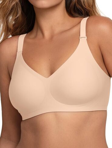 Comfelie Women v Neck Wireless Bra التغطية الكاملة Comfort Jelly Strip Bras داعمة in Kuwait