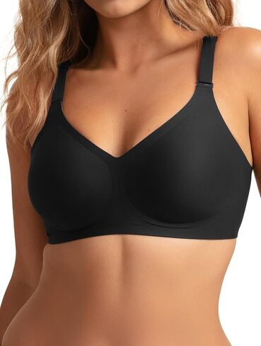 Comfelie Women v Neck Wireless Bra التغطية الكاملة Comfort Jelly Strip Bras داعمة in Kuwait