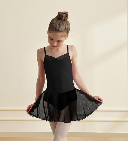 DANSHOW Mesh Ballet Leotard for Girls Toddler Dance Dress with Skirt, Hollow Back, Full Front Lining in Saudi Arabia
