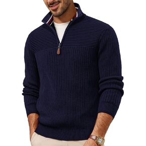 PJ Paul Jones Mens Quarter Zip Sweater Long Sleeve Casual Pullover lebover swittured switters in Saudi Arabia