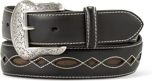 ARIAT Men's Boot Stitched Filligree Cutout Belt, Black, 36 in Saudi Arabia