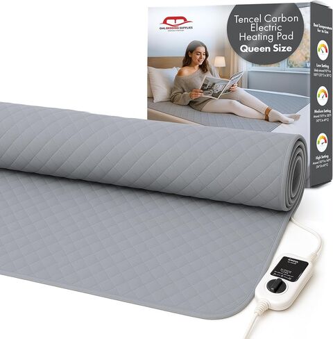 GML Bedding Tencel Heated Mattress Cover – Machine Washable, Auto 15-Hour Shut Off, 5 Heat Settings, Waterproof Electric Bed Warmer with Controller – Electric Mattress Pad Queen Size 71x55 in Kuwait