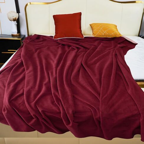 Waterproof Blanket for Bed Couch Sofa, 60"x80" Reversible & Washable, Waterproof Blanket Queen Size, Water Resistant Twin Bed Blankets, Leakproof (Burgundy/Rose Pink) in Saudi Arabia