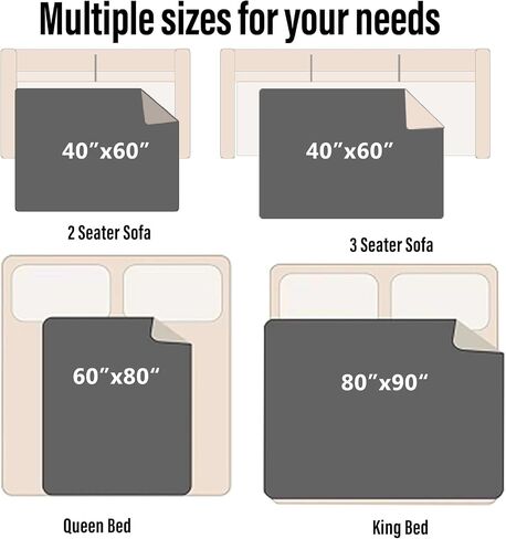 Waterproof Blanket for Bed Couch Sofa, 60"x80" Reversible & Washable, Waterproof Blanket Queen Size, Water Resistant Twin Bed Blankets, Leakproof (Burgundy/Rose Pink) in Saudi Arabia