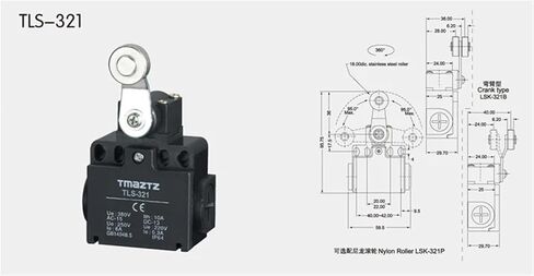 Trip Switch TLS-321 Stainless Steel Roller,Flush Head and Spring Limit Switch self-Reset roll Wheel Micro Switch in Saudi Arabia