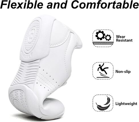 TUOTOM White Cheer Shoes for Girls Lightweight Youth Kids Cheerleading Shoes Athletic Training Dancing Hip Hop Sneakers in Kuwait