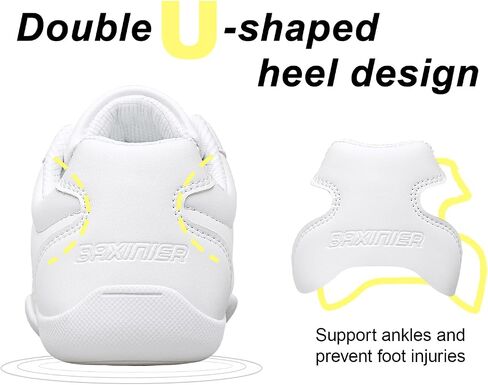 TUOTOM White Cheer Shoes for Girls Lightweight Youth Kids Cheerleading Shoes Athletic Training Dancing Hip Hop Sneakers in Kuwait