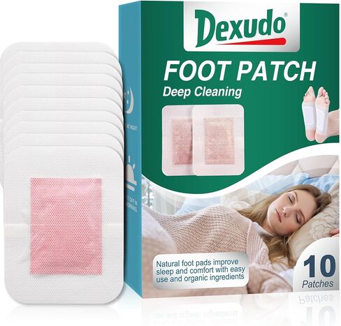 Deep Cleaning Foot Pads 10 Pcs, Natural Bamboo Vinegar Ginger Powder Foot Patches Suitable for Daily Relaxation Relieves Stress, Better Sleep for Men & Women in Saudi Arabia