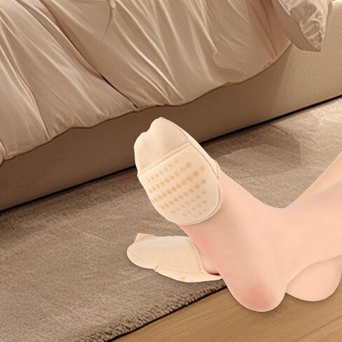 8 Pairs Ball of Foot Cushion Socks, Women's Toe Cover with Padding, Non-Slip Half Forefoot Sock, No Show Half Socks with Sponge Cushion in Saudi Arabia