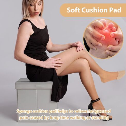 8 Pairs Ball of Foot Cushion Socks, Women's Toe Cover with Padding, Non-Slip Half Forefoot Sock, No Show Half Socks with Sponge Cushion in Saudi Arabia