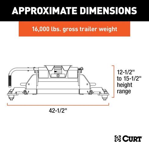 CURT 16041 E16 5th Wheel Hitch, 16,000 lbs, Select Ram 2500, 3500, 8-Foot Bed Puck System in Saudi Arabia