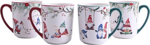 Bico Santa On The Way Ceramic Mugs, Set of 4, for Coffee, Tea, Drinks, Microwave & Dishwasher Safe in Saudi Arabia