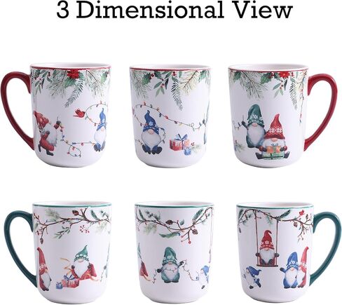 Bico Santa On The Way Ceramic Mugs, Set of 4, for Coffee, Tea, Drinks, Microwave & Dishwasher Safe in Saudi Arabia