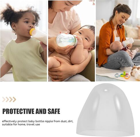 3 Pcs Baby Bottle Accessories Milk Replacement Baby Bottle Caps Transparent Baby Bottle Caps Clear Baby Bottle Lids Feeding Bottle Plastic Dust Cover in Saudi Arabia