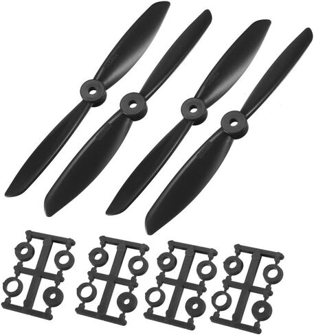 uxcell RC Propellers CW CCW 6045 6x4.5 Inch 2-Vane Quadcopter for Airplane Toy, Nylon Orange 2 Pairs with Adapter Rings in Saudi Arabia