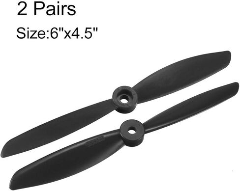 uxcell RC Propellers CW CCW 6045 6x4.5 Inch 2-Vane Quadcopter for Airplane Toy, Nylon Orange 2 Pairs with Adapter Rings in Saudi Arabia