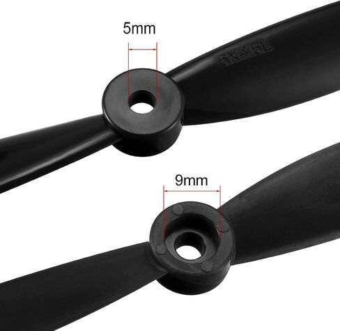 uxcell RC Propellers CW CCW 6045 6x4.5 Inch 2-Vane Quadcopter for Airplane Toy, Nylon Orange 2 Pairs with Adapter Rings in Saudi Arabia