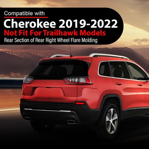 Rear Right Fender Flare Wheel Opening Molding Arch Trim, Fit Jeep Cherokee 2019 2020 2021 2022, Passenger Side, 68316002AD, 68316006AB in Saudi Arabia