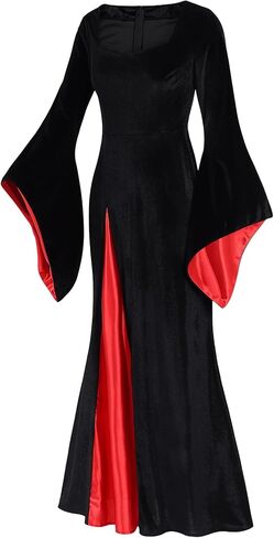 زي هالوين البالغين للنساء اللباس القوطي الأسود لدور تأثيري in Kuwait