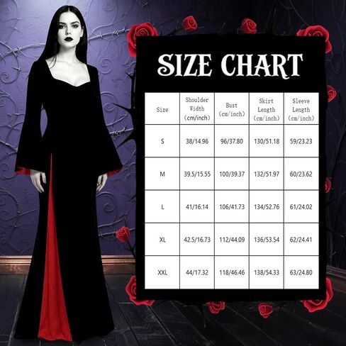 Halloween Costume Women, Black Gothic Maxi Gown, Long Sleeve Black Dress for Halloween Vampire Witch Cosplay Outfit in Saudi Arabia