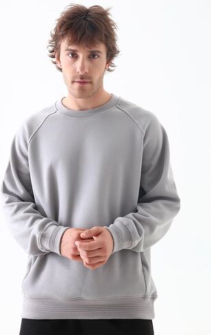 Magnaman Crewneck Sweatshirt للرجال - مزيج من القطن الطويل الأكمام in Kuwait