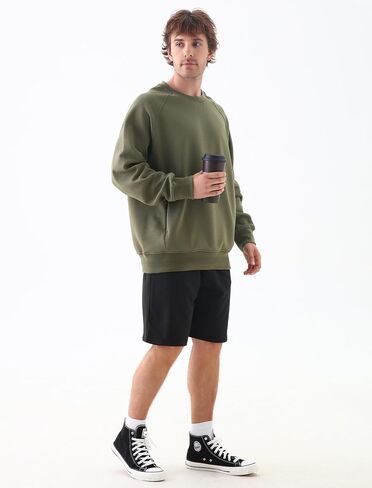 Magnaman Crewneck Sweatshirt للرجال - مزيج من القطن الطويل الأكمام in Kuwait
