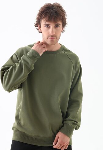 Magnaman Crewneck Sweatshirt للرجال - مزيج من القطن الطويل الأكمام in Kuwait