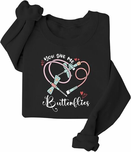 You Give Me Butterflies Sweatshirt Phlebotomist Valentines Day Sweatshirt Phlebotomy Tech Sweatshirt in Saudi Arabia