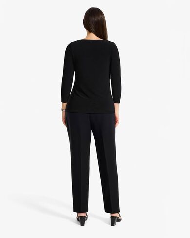 Anne Klein Women's 3/4 Sleeve Asymmetrical Knot with Hardware Top in Saudi Arabia