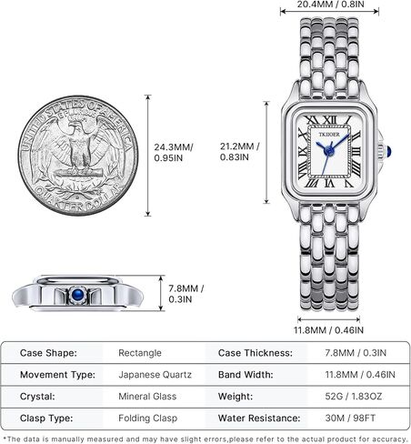 Small Gold Watches for Women, Vintage Roman Dial Women's Watches, Rectangular Case Ladies Analog Watch in Saudi Arabia