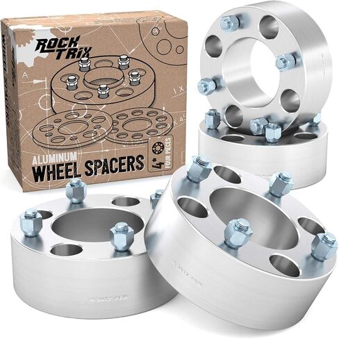 RockTrix - 1 inch ATV Wheel Spacers (4x110, 74mm Bore, 10x1.25 Studs, Cone Nuts) Compatible with Honda Yamaha Suzuki Bombardier (Read Listing for Year Model Info) UTV V3 25mm Silver 2pcs in Saudi Arabia