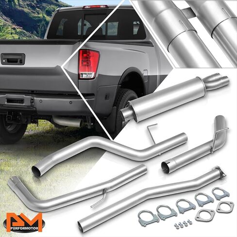 PM PERFORMOTOR Side Exit Stainless Steel Catback Muffler Exhaust System Compatible with 04-15 Titan 5.6L V8 in Saudi Arabia