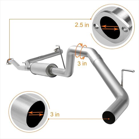 PM PERFORMOTOR Side Exit Stainless Steel Catback Muffler Exhaust System Compatible with 04-15 Titan 5.6L V8 in Saudi Arabia