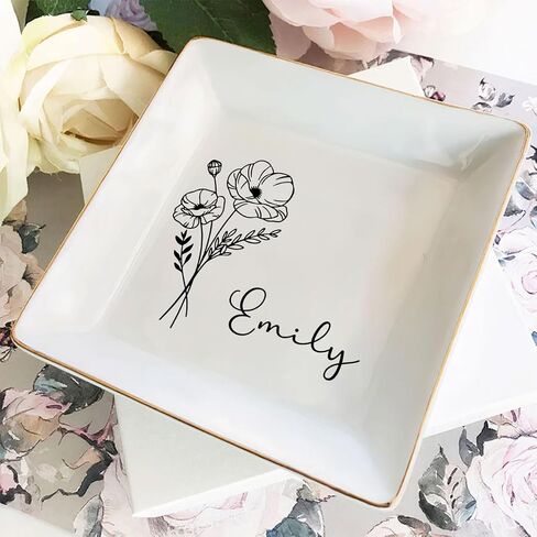 Funny Gift for Besties - Friendship Jewelry Dish for Women BFFs on Birthday Christmas, 4" Ceramic Ring Trinket Tray Here's Another Year - Unique Gift for Sisters Coworkers Classmates in Saudi Arabia