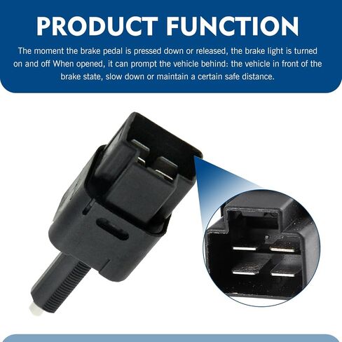 Downhill 1 PC Brake Stop Light Switch, 12V Plastic Brake Lamp Switch Assembly, Replace 25320AX00A, 25320AX00C, 25320-AX00B, Compatible with Nissan 350Z Sentra Pathfinder Explore Titan (Black) in Saudi Arabia