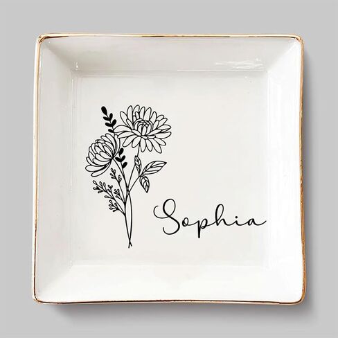Funny Gift for Besties - Friendship Jewelry Dish for Women BFFs on Birthday Christmas, 4" Ceramic Ring Trinket Tray Here's Another Year - Unique Gift for Sisters Coworkers Classmates in Saudi Arabia