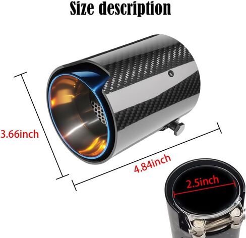 Universal 2.5 بوصة مدخل 3.66 بوصة مخرج 4.84 بوصة الطول نصائح عادم السيارة خاصة متوافقة مع BMW M Series M2 F83 M5 F10 M6 F12 Chrome in Kuwait