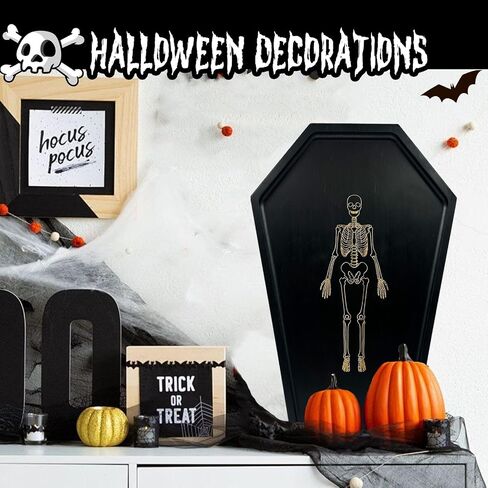 Coffin Charcuterie Boards, Halloween Gothic Coffin Tray with Skeleton, Cheese Cutting Board Skeleton Decorative Serving Platter, Halloween Serving Tray for Party Decorations in Saudi Arabia